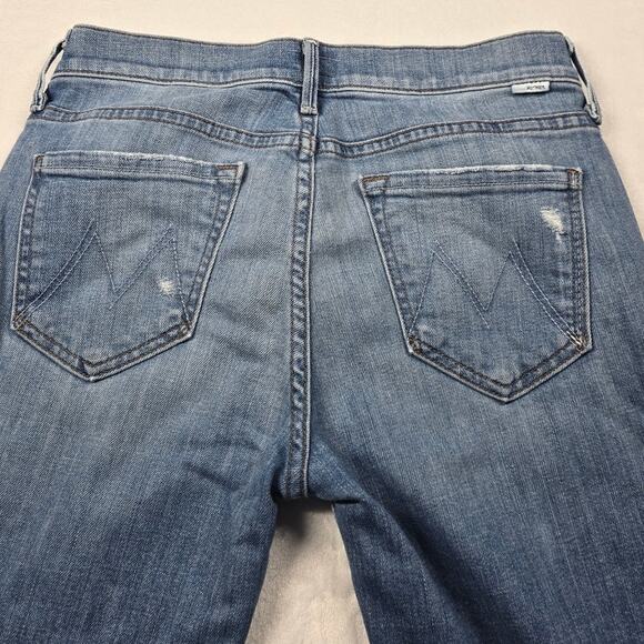 Mother The Rascal Slit Step Shake Well Wash Jeans Blue Cotton Size 25 (26x27) - Picture 12 of 12